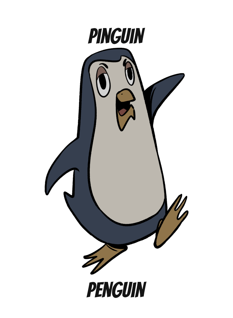 Originale Pinguin-Figurenkarte